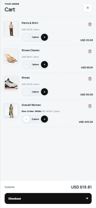 Customer cart